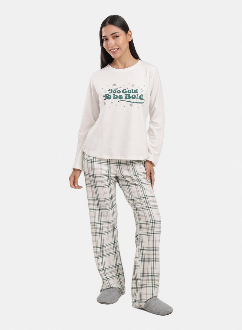 Carina Pyjama Set with Plaid Pants - Image 1